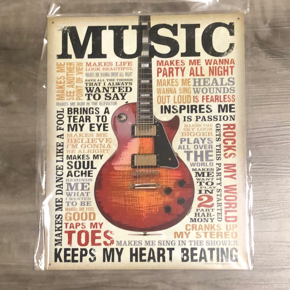 Metal “Music” wall sign - NEW